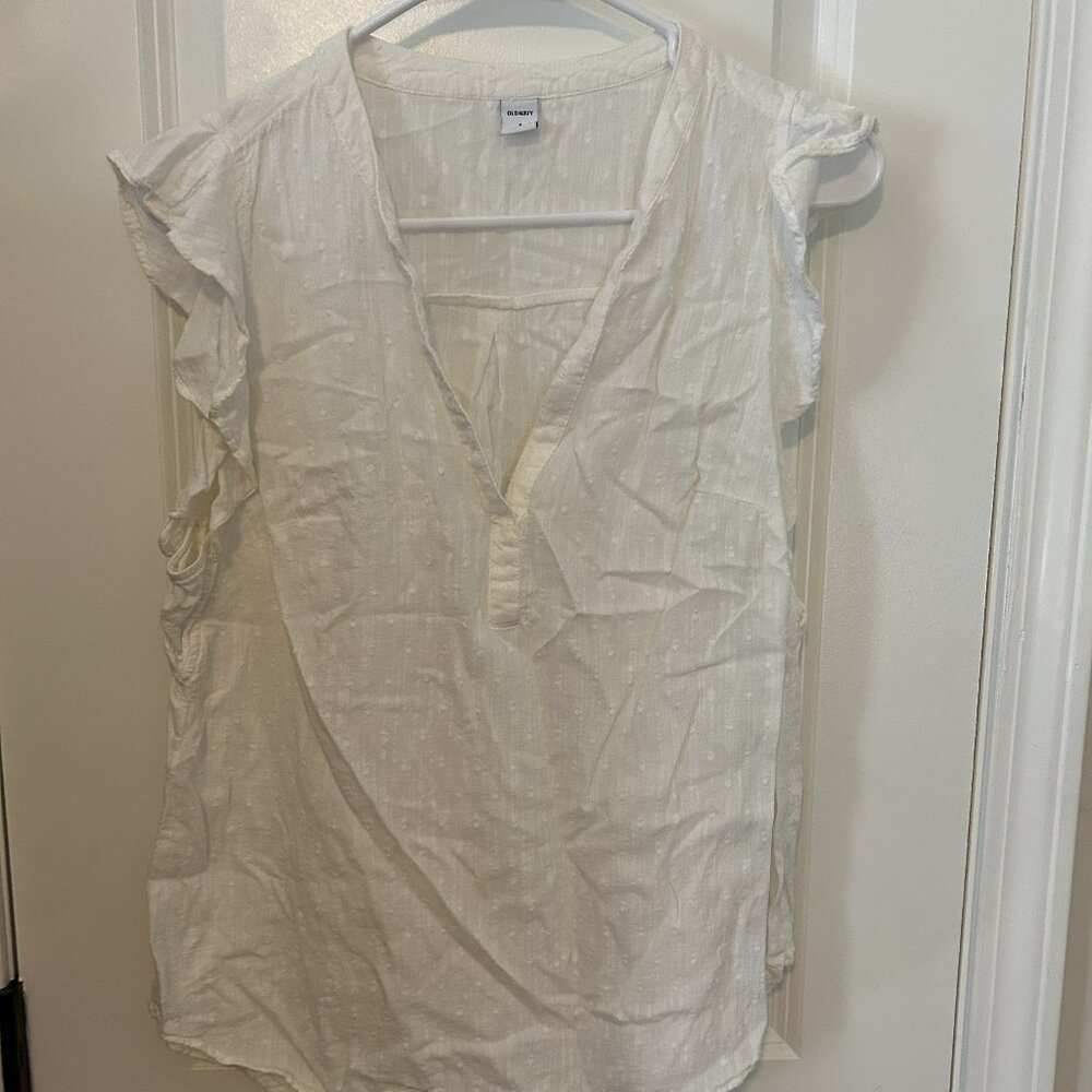 White flutter sleeve top